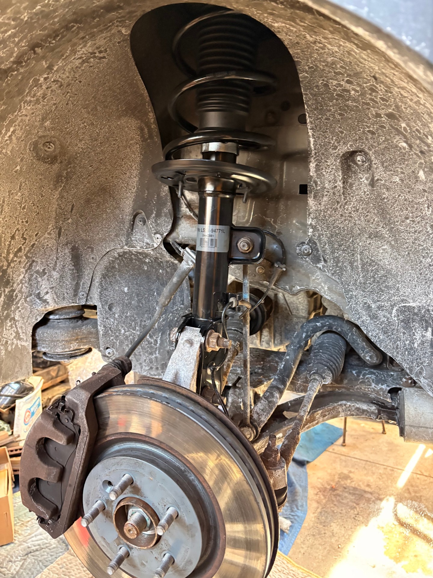 New strut assembly installed