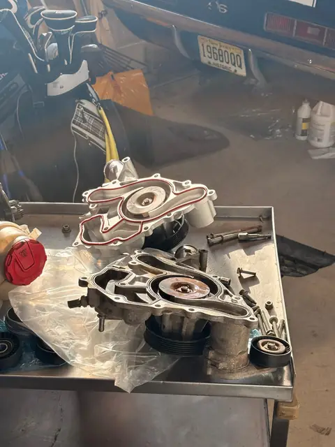 Water pump replacement — old vs new